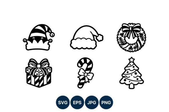 Christmas Black White Icons: A Versatile Graphic Design Asset for Creative Projects