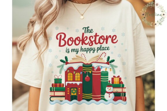 Christmas Bookstore PNG Illustration for Real Crafting Projects