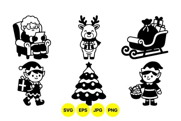 Christmas Elf Santa Silhouette SVG