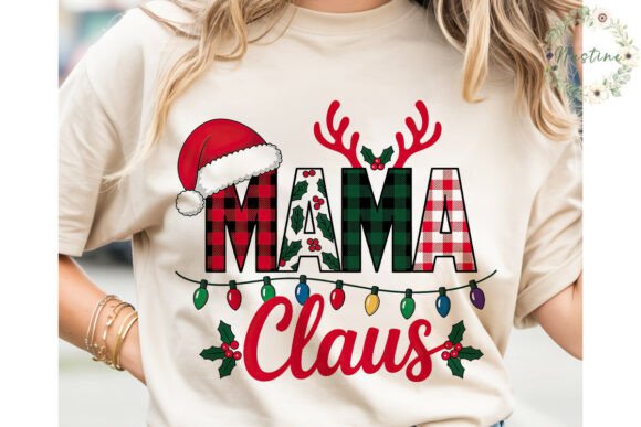 Christmas Mama Claus Sublimation Design and Illustrations