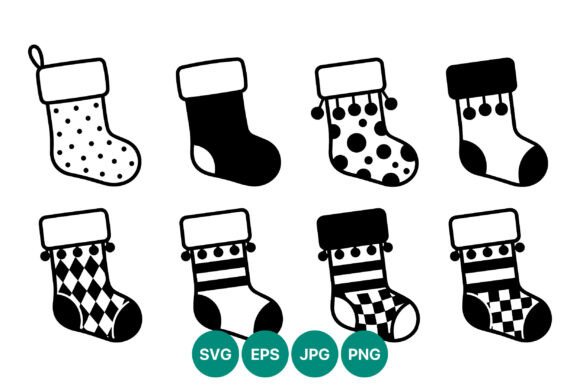 Christmas Stockings Vector Black White: A Versatile Illustration for Handmade Creators