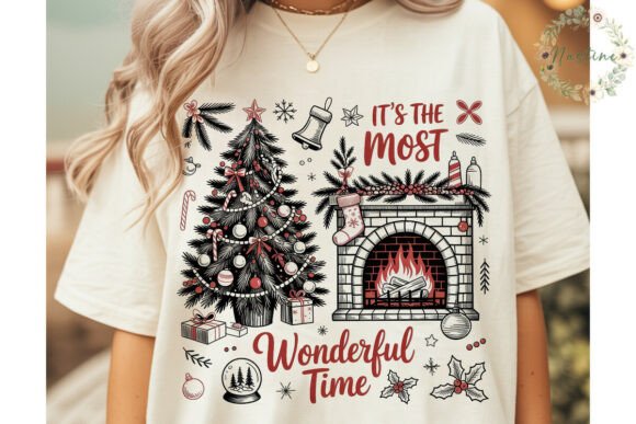 Christmas Wonderful Time PNG Clipart: A Festive Graphic Design Asset for Crafters