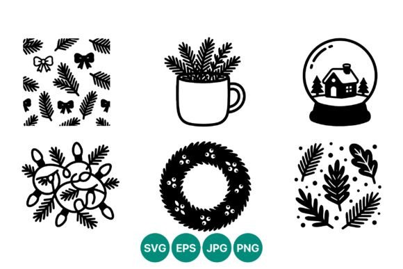 Christmas Wreath and Pine Branch Vector: A Festive Graphic Design Asset for Local Business Branding