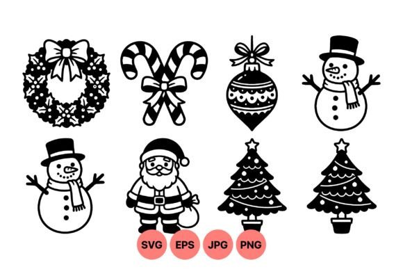 Classic Christmas SVG Icons and Illustrations