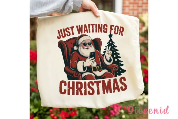 Distressed Santa Selfie Christmas PNG for Embroidery Projects