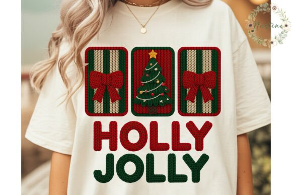 Holly Jolly Knitted Christmas PNG: A Festive Illustration Asset for Content Creators