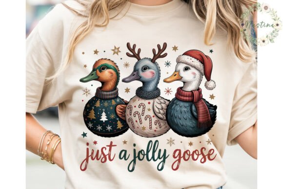 Jolly Christmas Duck Sublimation Design: A Festive Illustration for Handmade Creations