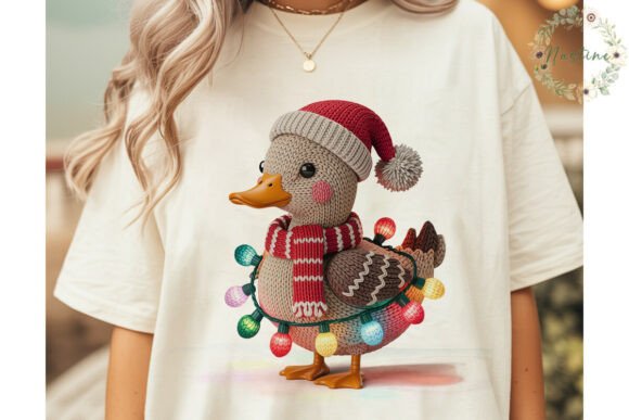 Knitted Christmas Duck PNG Clipart: A Festive Illustration for Creative Projects