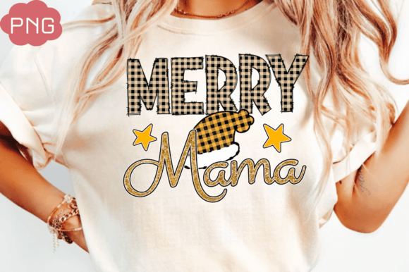 Merry Mama PNG T-shirt Design: A Festive Illustration for Creative Sellers
