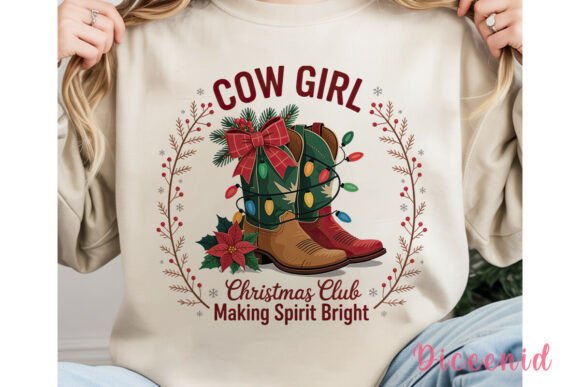 Rustic Cowgirl Christmas Illustrations for Handmade Holiday Projects