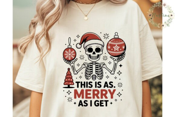 Skeleton Merry Christmas Sublimation Illustrations: A Seasonal Design Asset for Content Creators