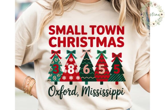 Small Town Christmas Tree PNG Clipart and Illustrations