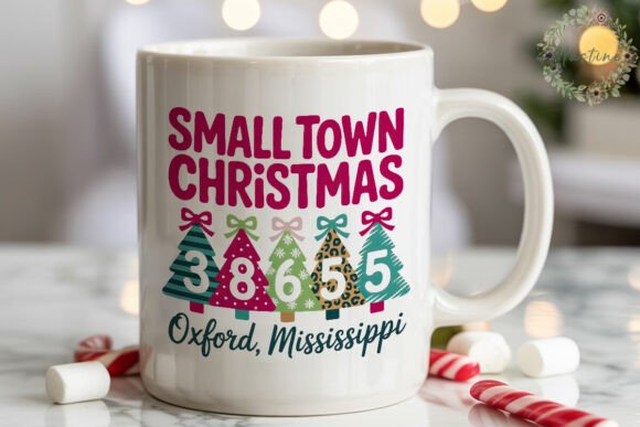 Small Town Christmas Trees PNG Clipart