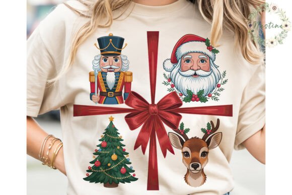 Vintage Christmas Quads PNG Clipart and Illustrations