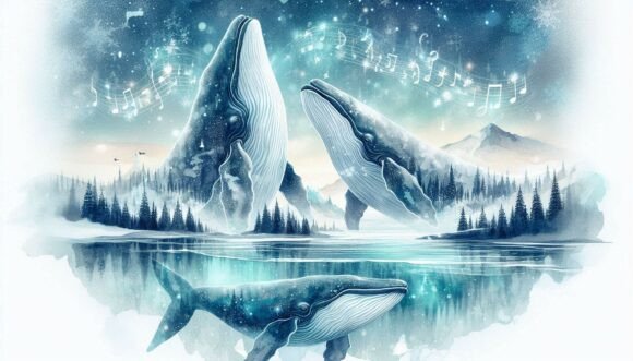 Whale Christmas Songs Illustrations: A Festive Graphic Design Asset for Marketers