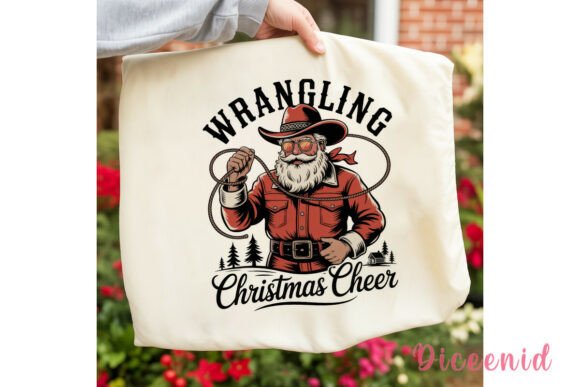 Wrangling Christmas Cheer PNG Clipart: A Versatile Illustration for Digital Sellers