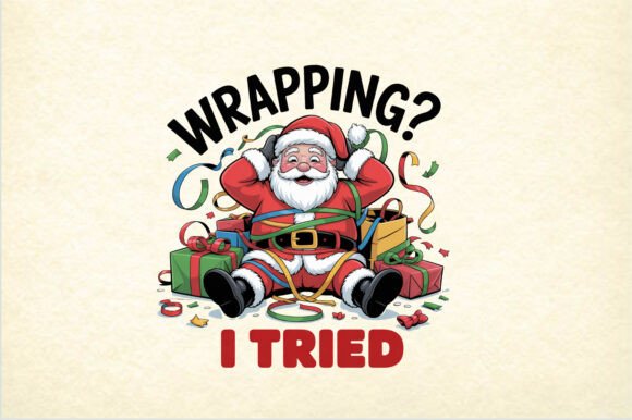 Wrapping I Tried Funny Christmas PNG: A Freebie for Creative Marketing Campaigns